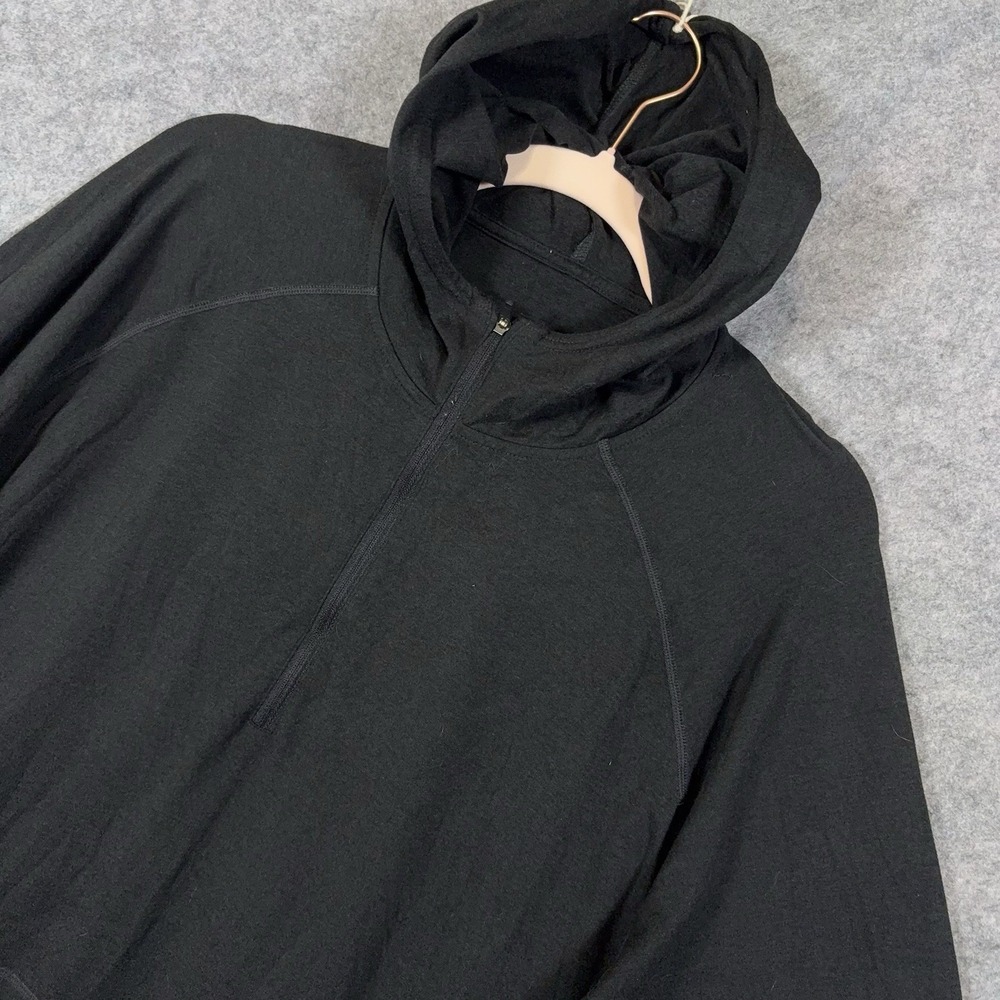 Vuori Ponto Performance Half Zip Hoodie Mens XL Black Moisture Wick Pocket